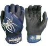 2023 Spiderz Pro Model Batting Gloves: Navy Blue/White -Baseball Gear Shop 2023SpiderzProModelBattingGloves Navy White Title