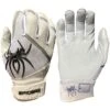 2023 Spiderz Pro Model Batting Gloves: White/Black/Silver -Baseball Gear Shop 2023SpiderzProModelBattingGloves White Title