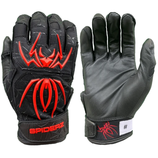 2022 Spiderz ENDITE Batting Gloves: Black And Red -Baseball Gear Shop 22EnditeBlackRed