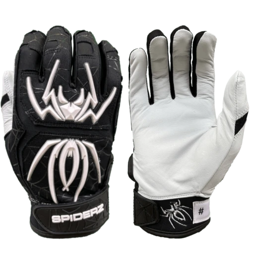 2022 Spiderz ENDITE Batting Gloves: Black And White -Baseball Gear Shop 22EnditeBlackWhite