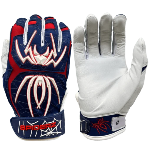 2022 Spiderz ENDITE Batting Gloves: Navy Blue/Red/White -Baseball Gear Shop 22EnditeNavyBlueRedWhite