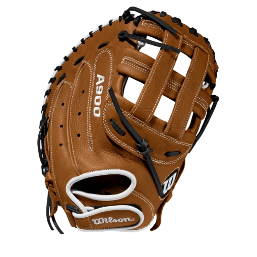 Wilson Aura A900 33" Fastpitch Catcher's Mitt : WTA09RF20FPCM -Baseball Gear Shop A09RF20CM 0 Aura FP Catchers Mitt 33 BritishTan White Back