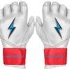 Bruce Bolt PREMIUM PRO BRINSON Series Long Cuff Batting Gloves: White -Baseball Gear Shop LC LBW HERO