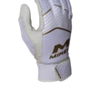 Miken Softball MK7X Adult White And Gold Batting Gloves: MBGGLD-WHT -Baseball Gear Shop MBGGLDwhite1