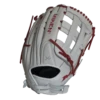 Miken Pro Series 13.5" Slow Pitch Fielding Glove - White/Scarlet: PRO135WS -Baseball Gear Shop PRO135WS BACK