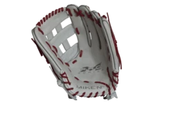 Miken Pro Series 13.5" Slow Pitch Fielding Glove - White/Scarlet: PRO135WS -Baseball Gear Shop PRO135WS FRONT