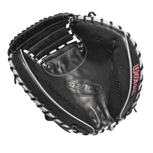 2022 Wilson A2000 M1DSS 33.5" Catcher's Mitt: WTA20RB22M1DSS -Baseball Gear Shop WBW100401 1 A2000 M1D C 335 Black White Red.png.cq5dam.web .1200.1200