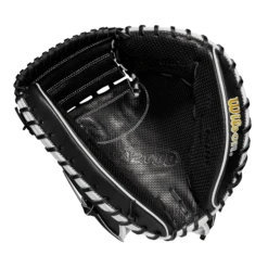 2023 Wilson A2000 M1DSS 33.5" Baseball Catcher's Mitt: WBW100995335 -Baseball Gear Shop WBW100995 1 A2000 C M1DSC 335 BlackSS BlackDimple White WilsonGold