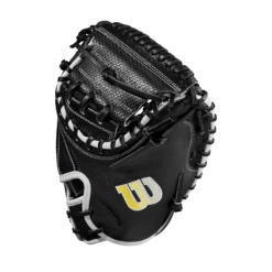 2023 Wilson A2000 M1DSS 33.5" Baseball Catcher's Mitt: WBW100995335 -Baseball Gear Shop WBW100995 2 A2000 C M1DSC 335 BlackSS BlackDimple White WilsonGold